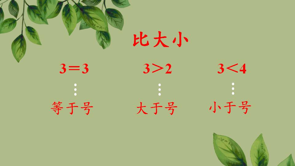 一年级上册数学资料比大小PPT课件（2024年秋人教版）共28页