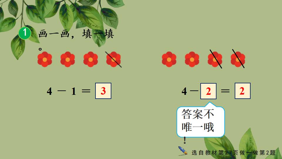 一年级上册数学资料《5以内数的减法》PPT课件（2024年秋人教版）共23页