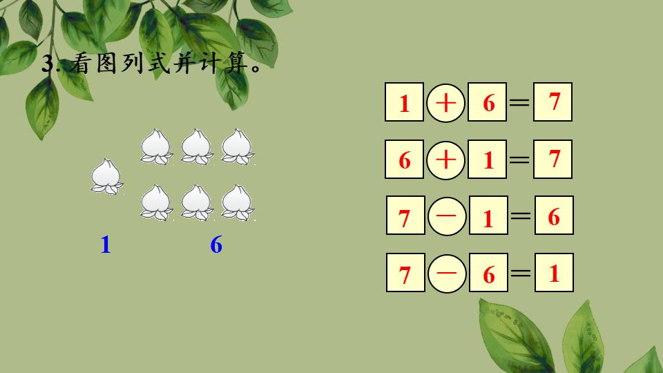 一年级上册数学资料《6和7的加、减法》PPT课件（2024年秋人教版）共43页