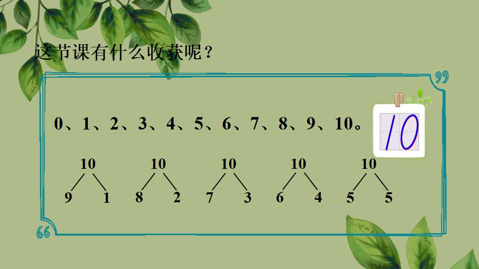 一年级上册数学资料《10的认识》PPT课件（2024年人教版）共37页