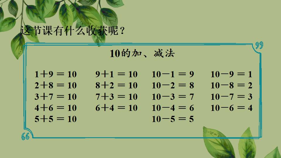 一年级上册数学资料《10的加、减法》PPT课件（2024年秋人教版）共32页