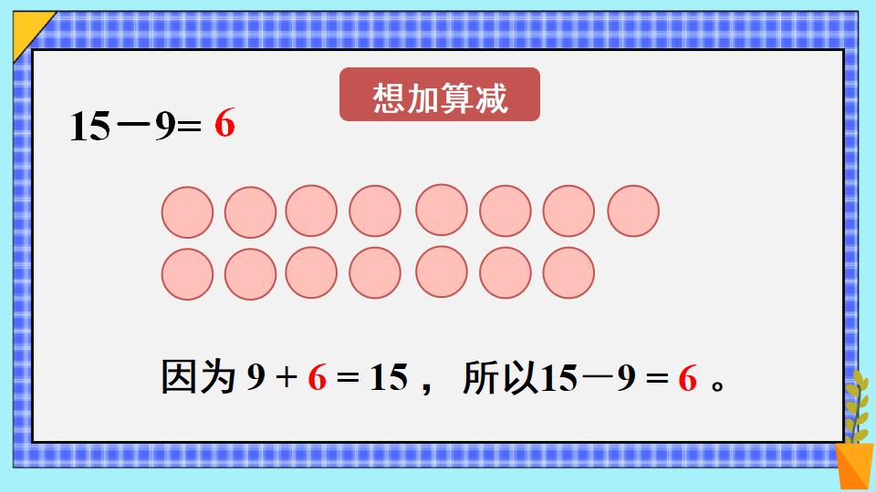 一年级下册数学资料《十几减9（1） 》PPT课件共17页