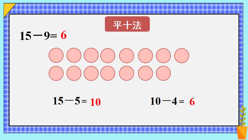 一年级下册数学资料《十几减9（1） 》PPT课件共17页