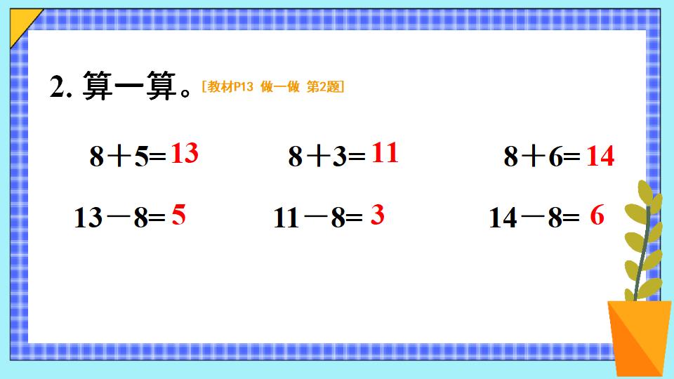 一年级下册数学资料《十几减8 》PPT课件共14页