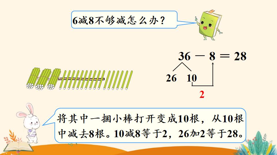 一年级下册数学资料《   两位数减一位数、整十数（2）》PPT课件（2024年人教版）共11页