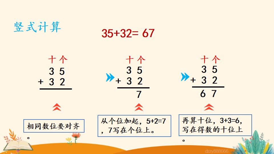 二年级上册数学资料《两位数加两位数 （不进位）笔算》PPT课件（2024年）共19页