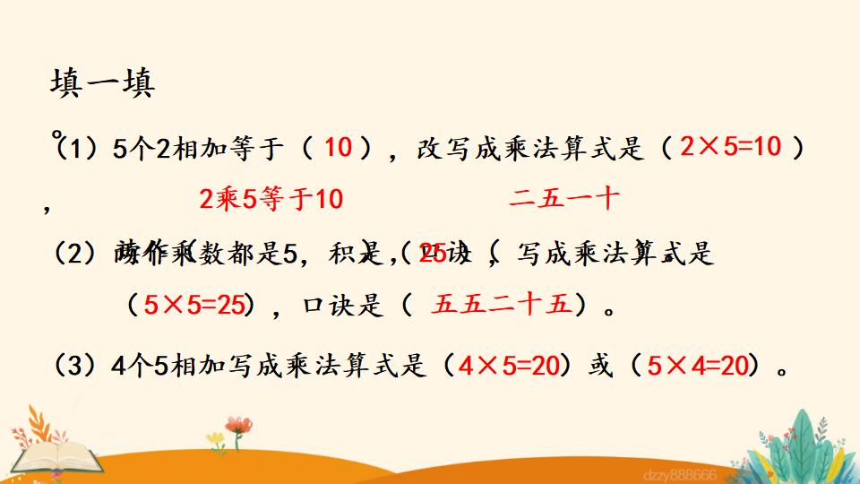 二年级上册数学资料《5的乘法口诀》PPT课件（2024年）共21页