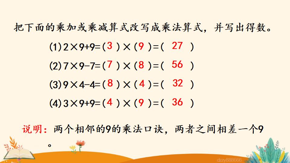 二年级上册数学资料《9的乘法口诀》PPT课件（2024年）共17页