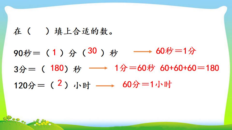 三年级上册数学资料《时、分、秒间的简单换算》PPT课件（2024年）共13页