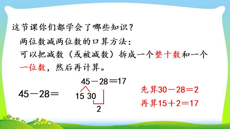 三年级上册数学资料《两位数减两位数口算》PPT课件（2024年）共16页