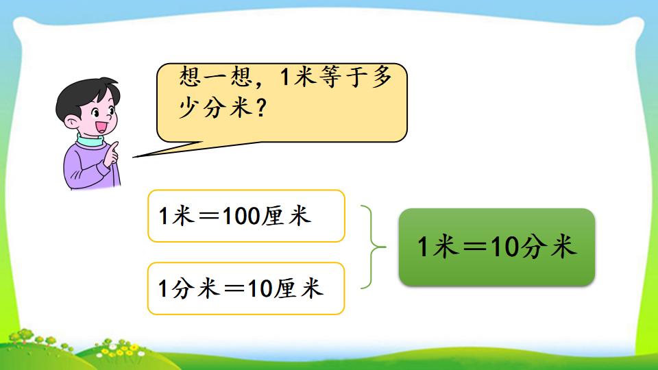 三年级上册数学资料《分米的认识及单位长度间的换算》PPT课件（2024年）共15页