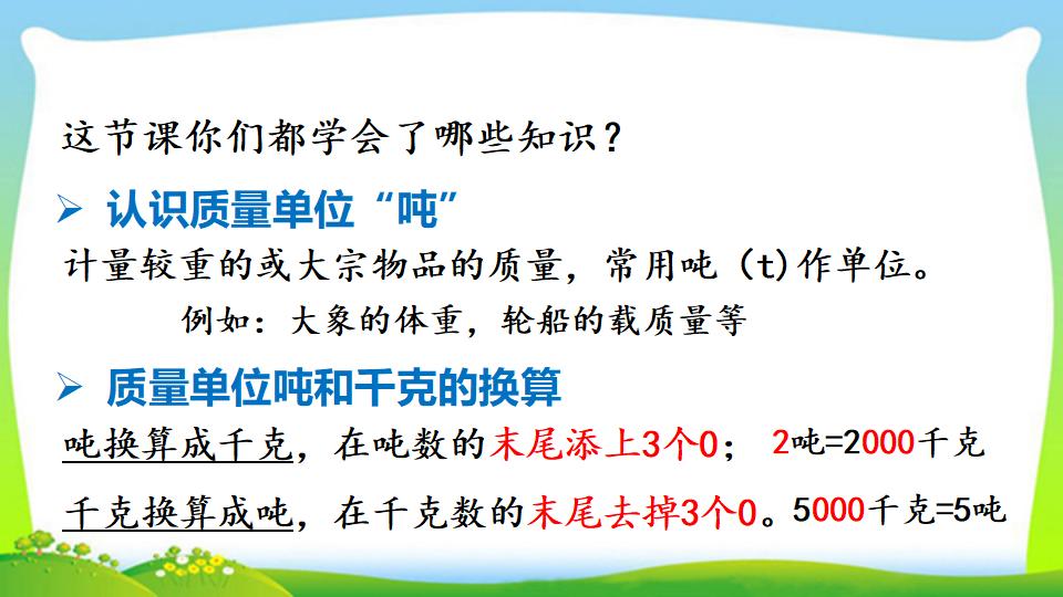 三年级上册数学资料《吨的认识，吨和千克的换算》PPT课件（2024年）共16页