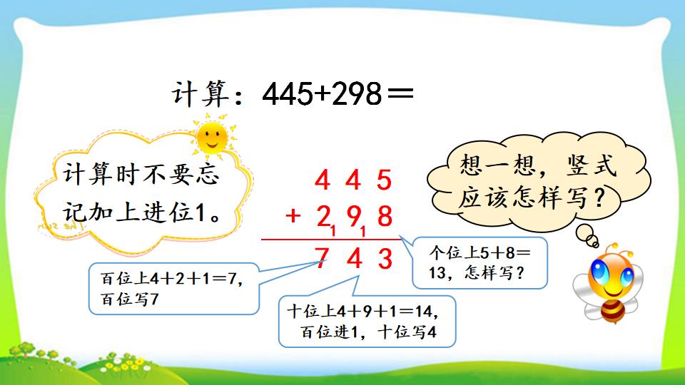 三年级上册数学资料《三位数加三位数（2）》PPT课件（2024年）共15页