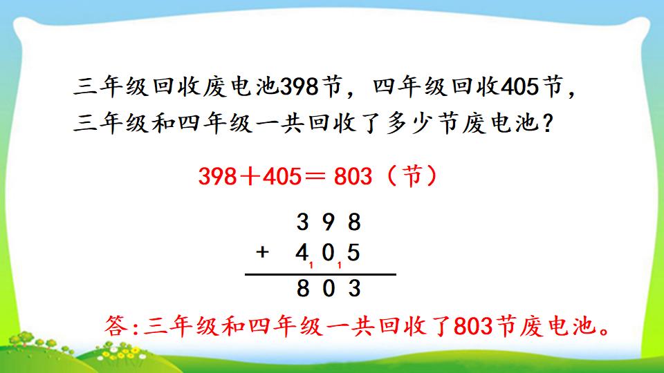 三年级上册数学资料《三位数加三位数（2）》PPT课件（2024年）共15页