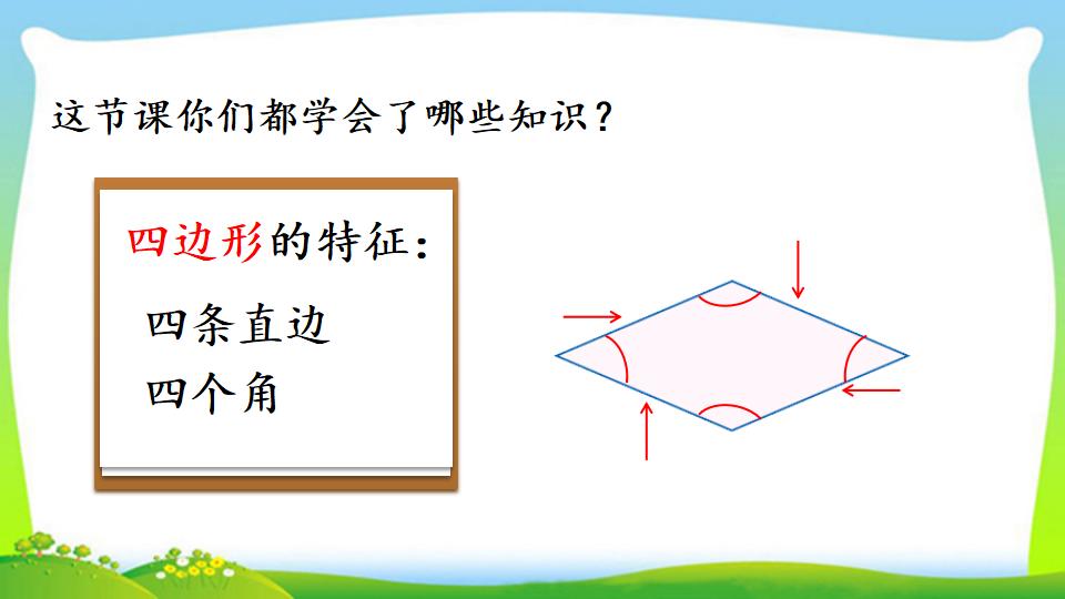 三年级上册数学资料《四边形的初步认识》PPT课件（2024年）共13页