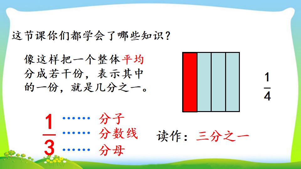 三年级上册数学资料《认识几分之一》PPT课件（2024年）共15页