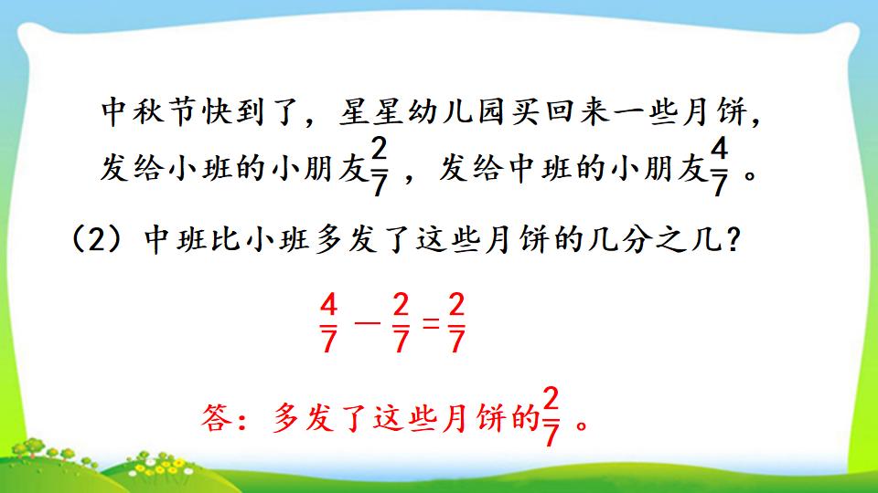 三年级上册数学资料《1减几分之几》PPT课件（2024年）共13页