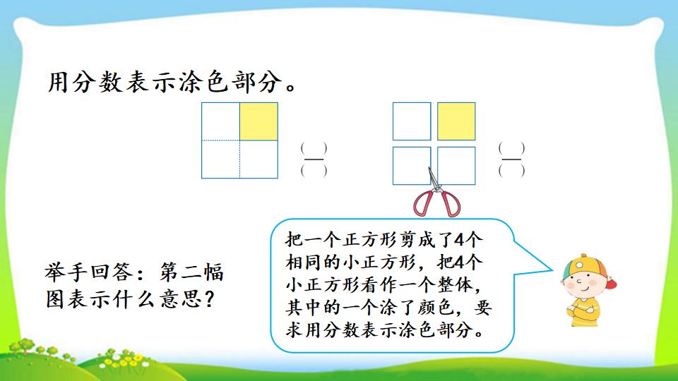 三年级上册数学资料《认识整体的几分之几》PPT课件（2024年）共18页