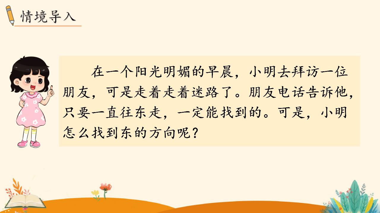 三年级下册数学资料《认识东、南、西、北》PPT课件（2024年）共13页