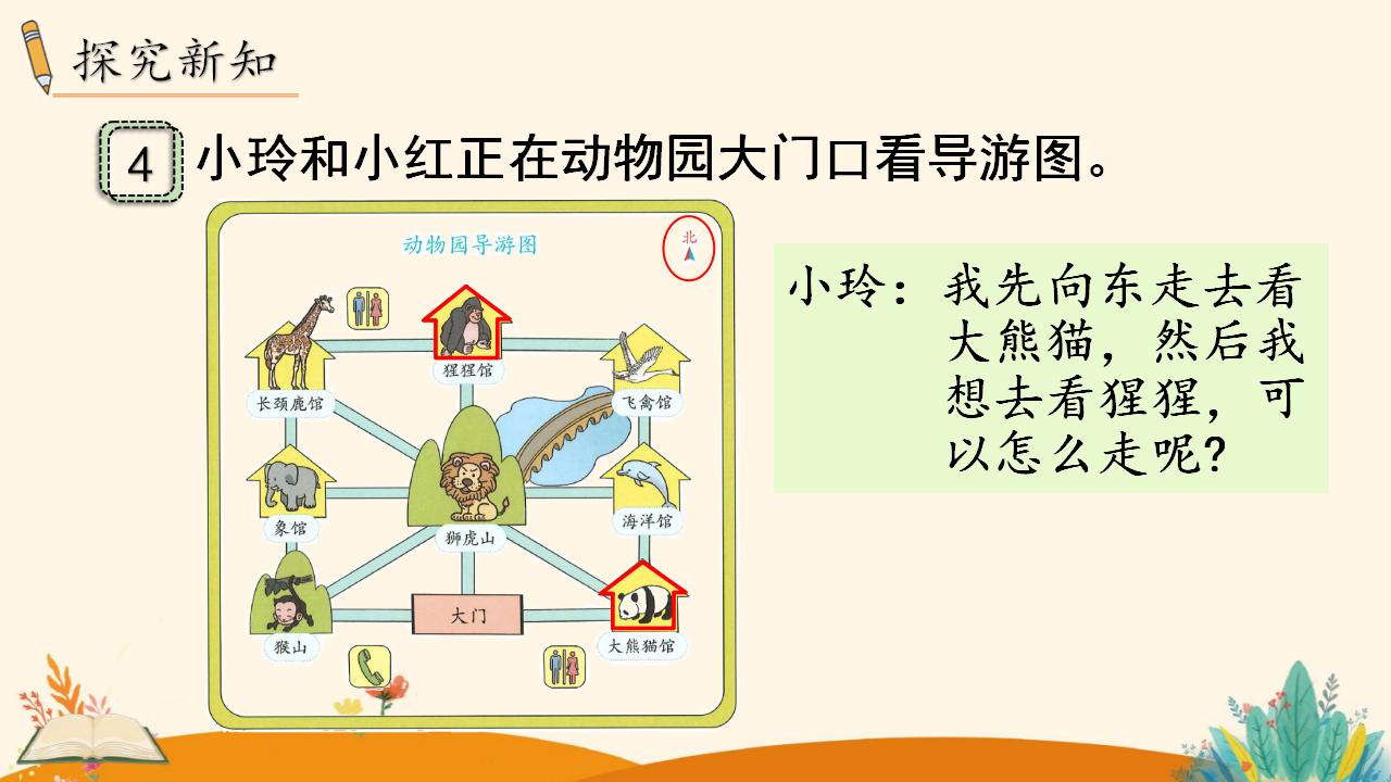 三年级下册数学资料《简单的路线图》PPT课件（2024年）共16页