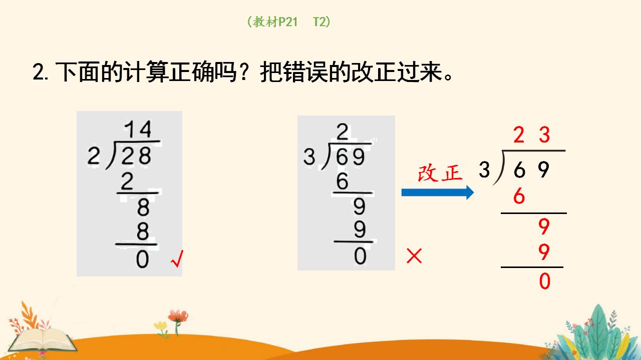 三年级下册数学资料《 两位数除以一位数  （商是两位数）》PPT课件（2024年）共19页