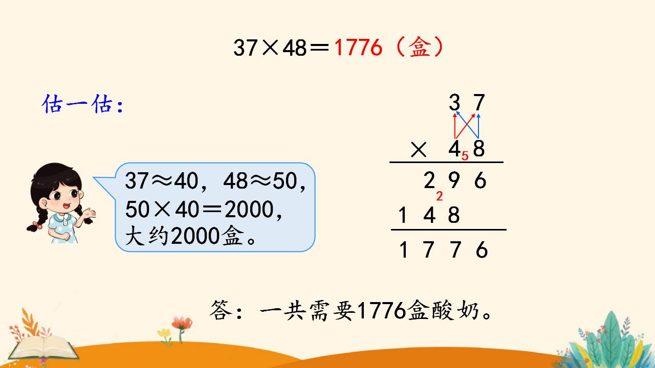 三年级下册数学资料《笔算乘法（进位）》PPT课件（2024年人教版）共14页