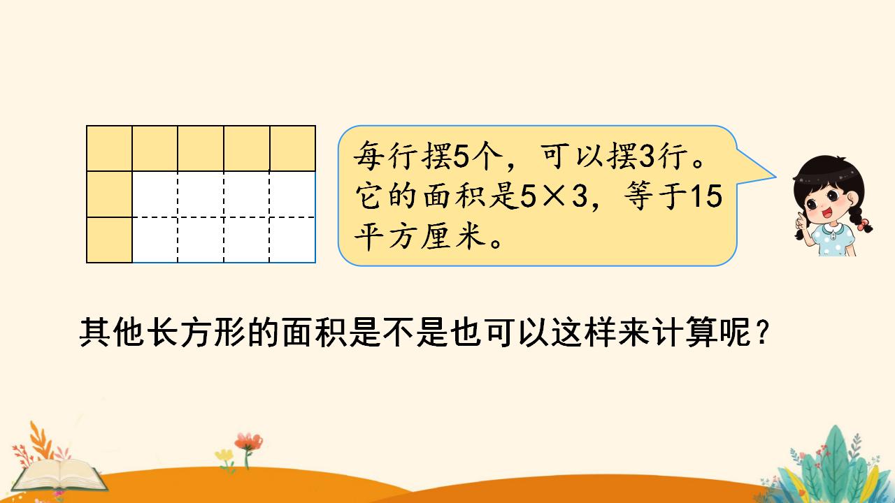 三年级下册数学资料《长方形、正方形面积的计算（1）》PPT课件（2024年人教版）共16页