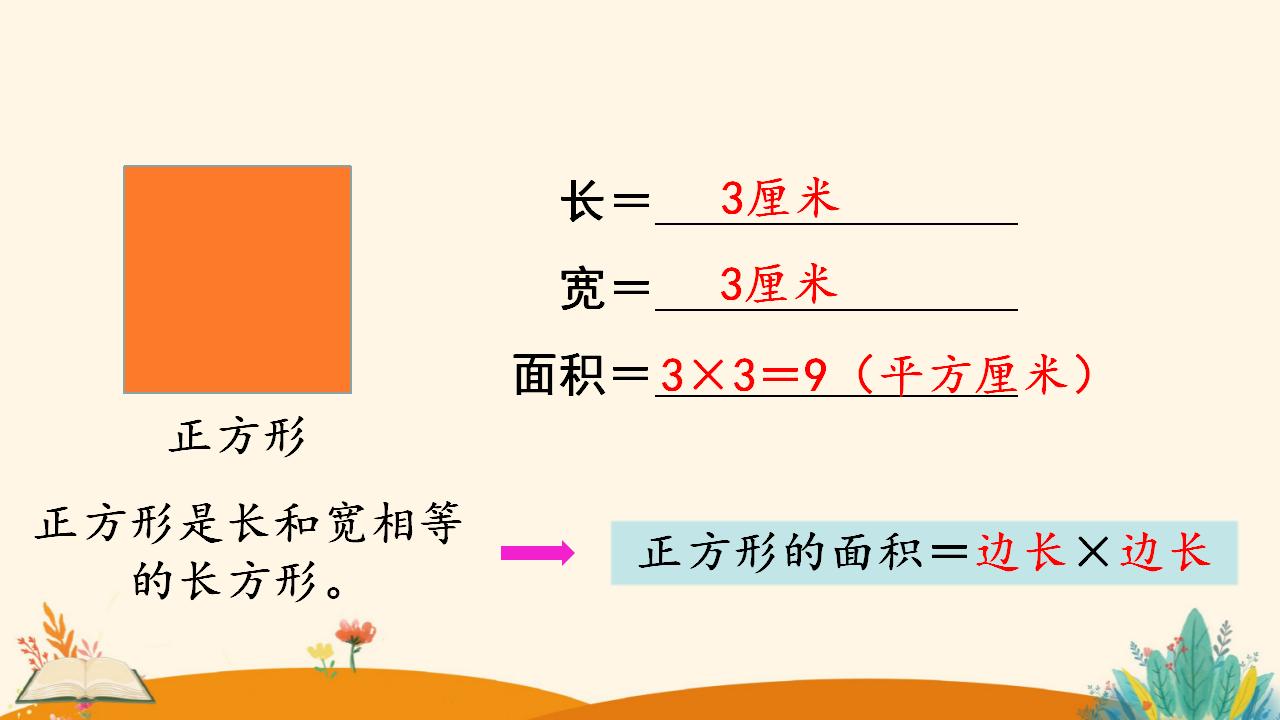 三年级下册数学资料《长方形、正方形面积的计算（1）》PPT课件（2024年人教版）共16页