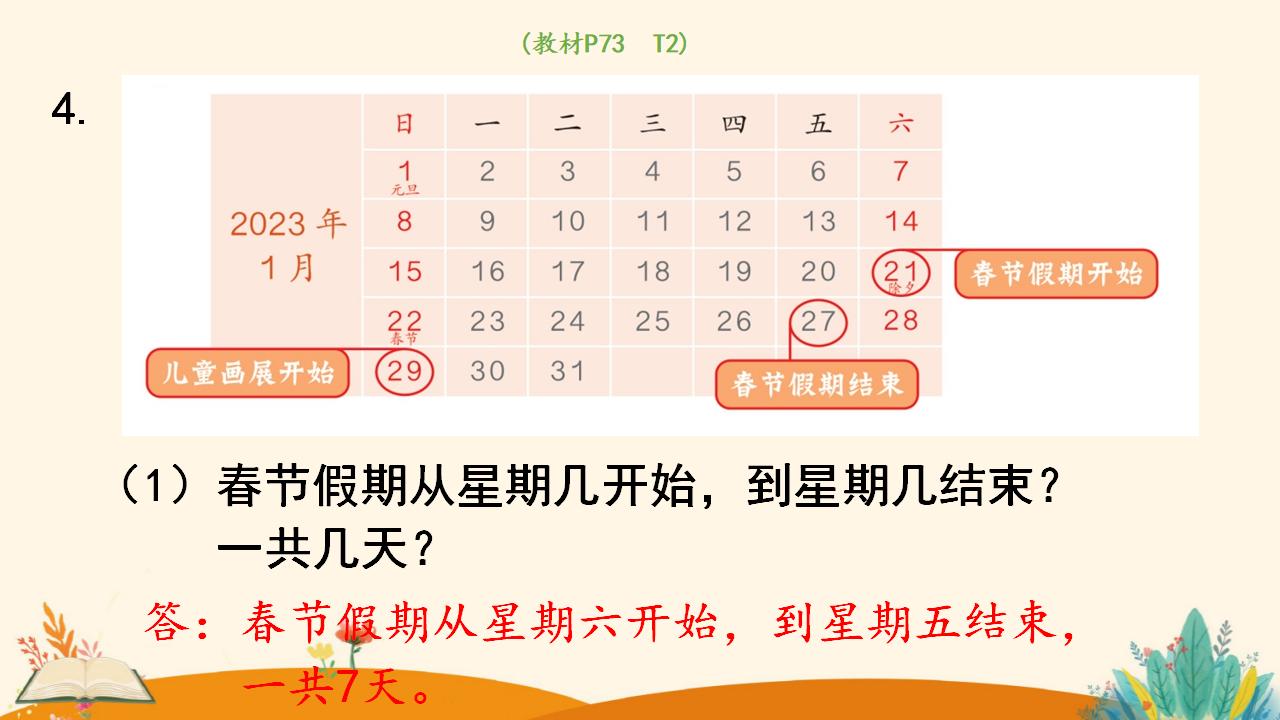 三年级下册数学资料《认识年、月、日》PPT课件（2024年人教版）共12页