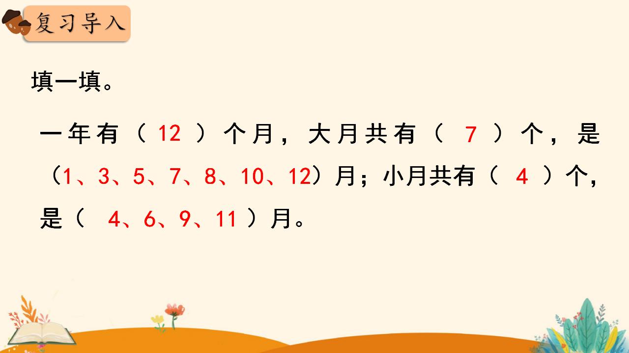 三年级下册数学资料《认识平年和闰年》PPT课件（2024年人教版）共14页